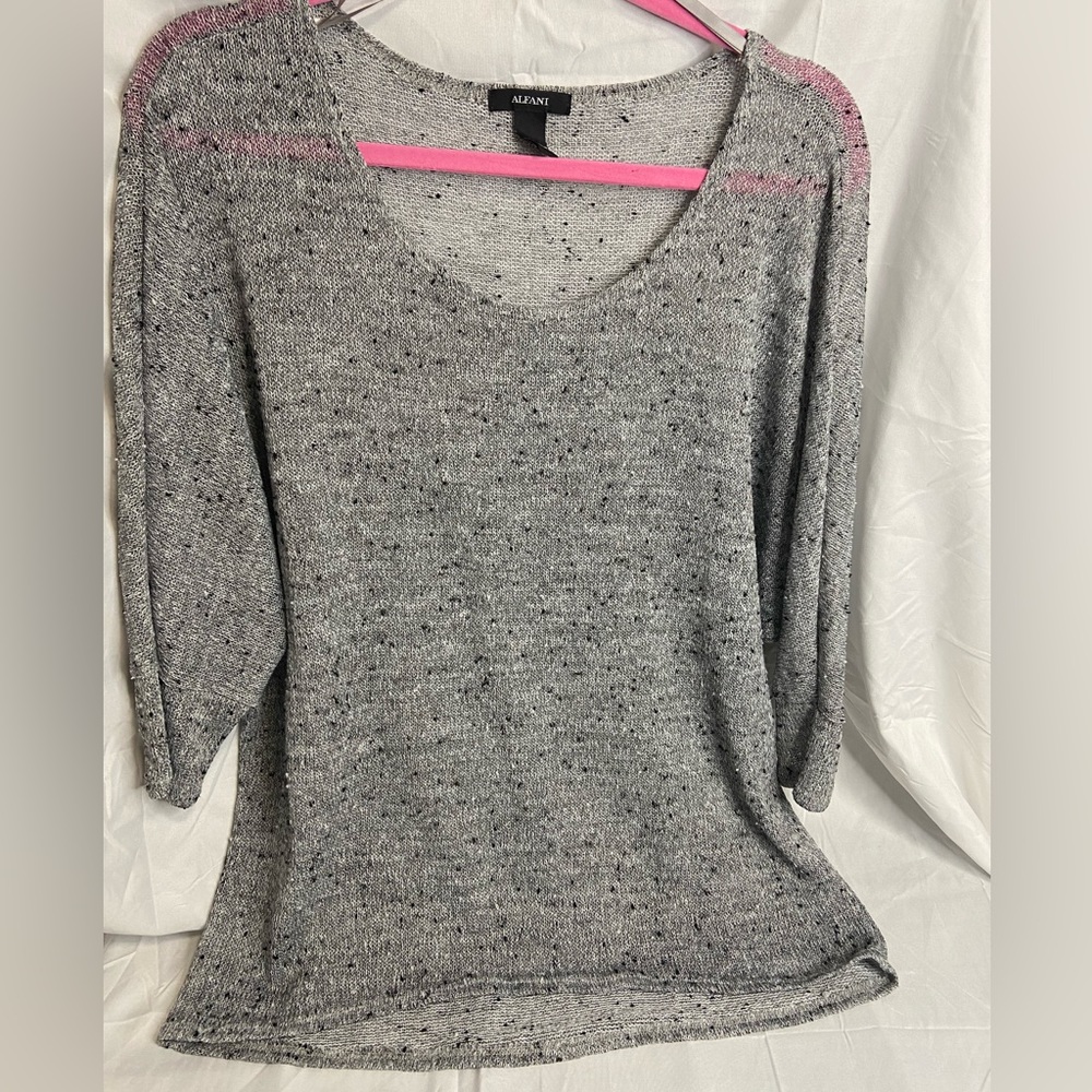 Alfani Black and Grey Sweater Size Medium